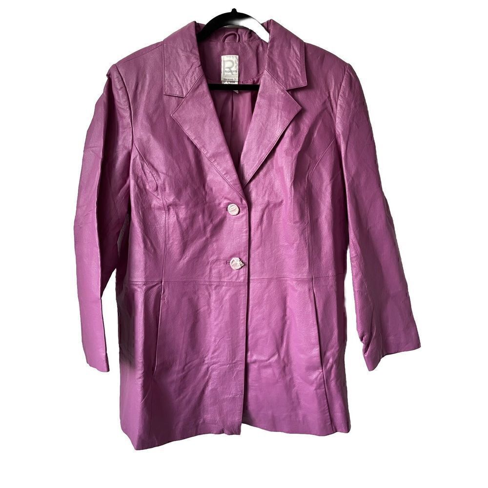 New w/Tags ROAMAN’S Vintage Leather Blazer Jacket in Berry Plus Size 20W